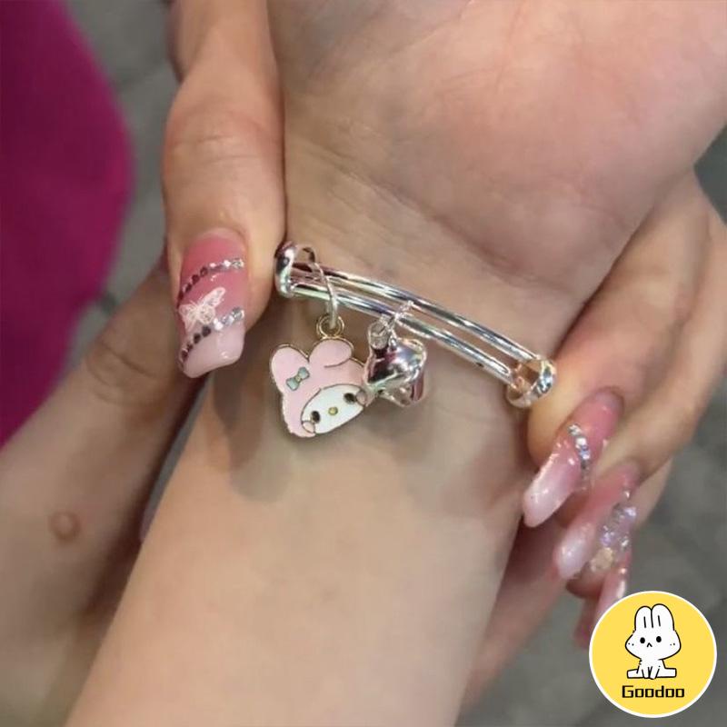 Gelang Kartun Wanita Cinnamoroll Dog Kuromi Sahabat Pasangan yang Dapat Disesuaikan Fashion Korea -Doo