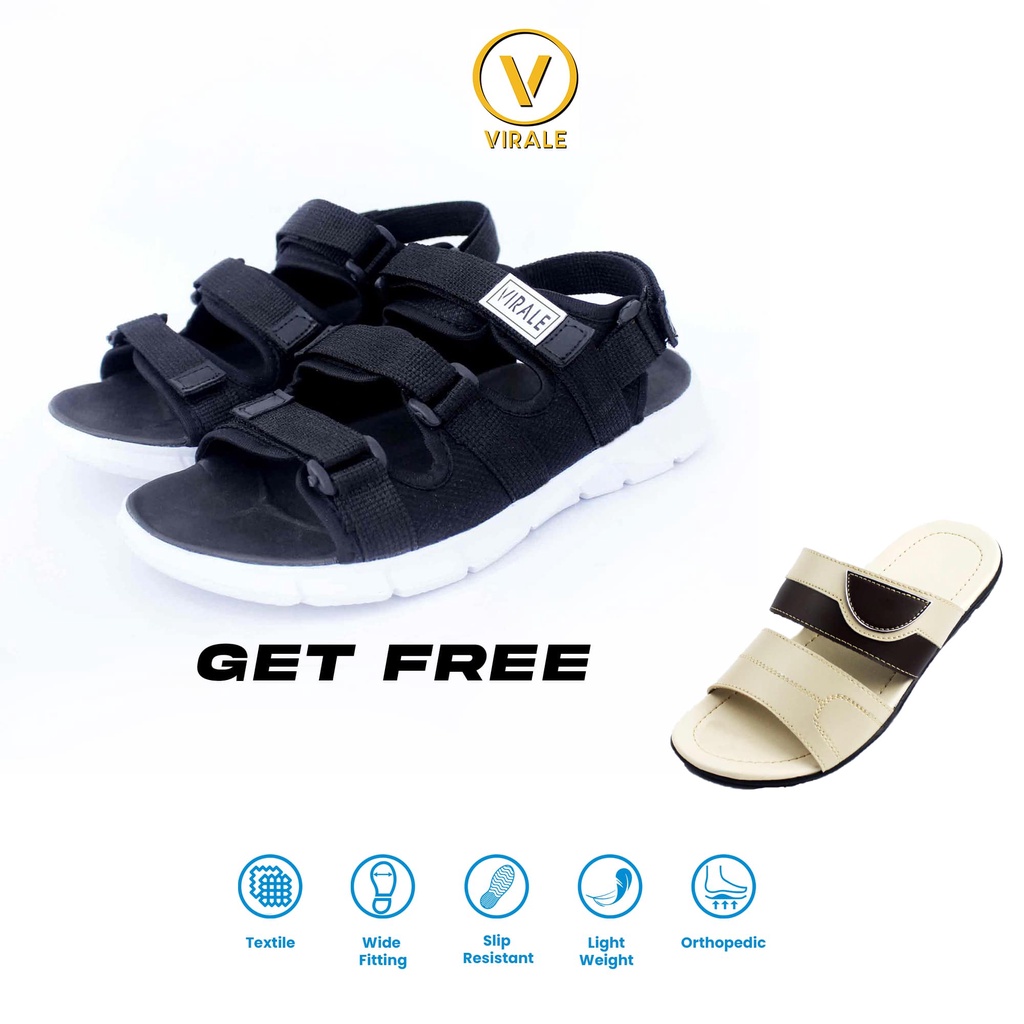 Sandal Gunung Outdoor Pria Casual Traveling  Murah Original VIRALE PL 01 Gratis CVL 11