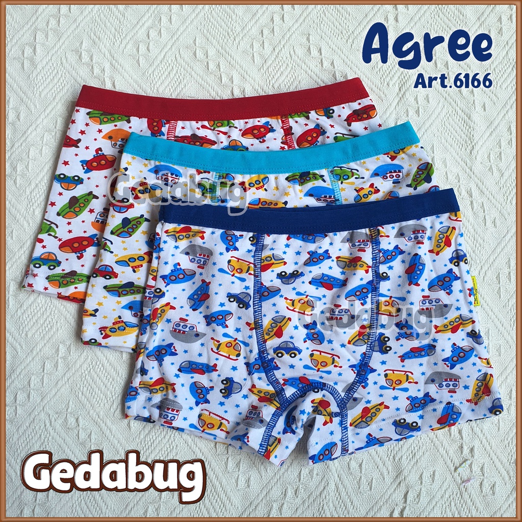 2 Pcs - CD Anak Cowok Agree 6166 Putih / Celana Dalam Anak Cowok Agree boxer | Gedabug