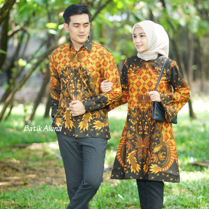 Couple Batik Modern Pasangan Kekinian Batik Tunik Bahan Katun Premium Batik Wanita Dan Pria By FASHION BATIK ALUNA