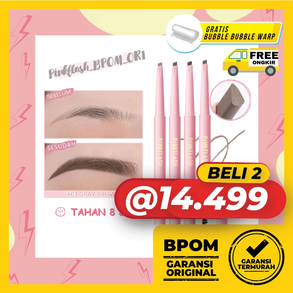 PINKFLASH OhMyEmoji Automatic Eyebrow Pencil Lasting 8 hours Waterproof Pigmented Easy Blend Soft Pensil Alis Pinkflash Autobrow Pencil Pinkflash