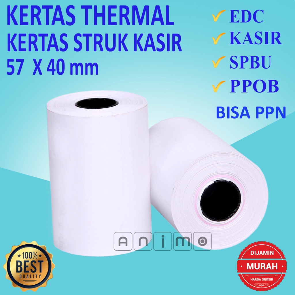 

RB6 KERTAS THERMAL - KERTAS STRUK KASIR 57 X 40 MM