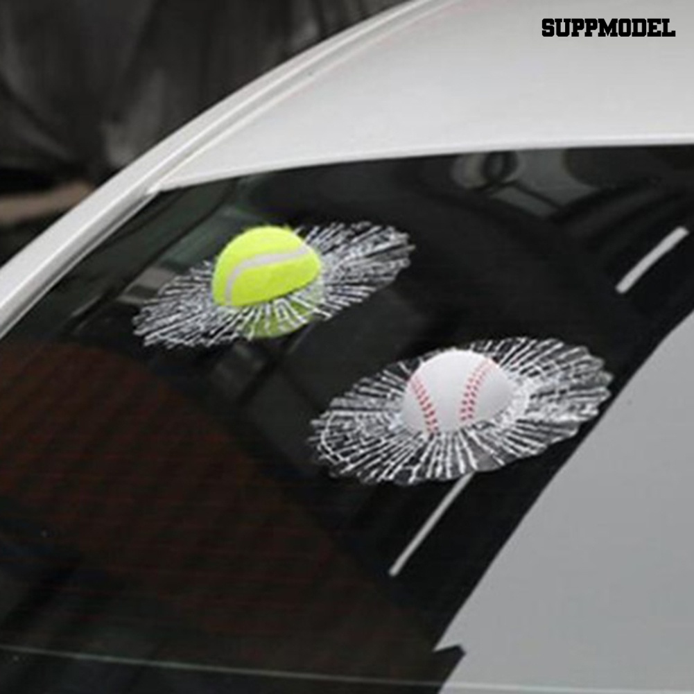 [Dekorasi] 3d Baseball Football Bola Tenis Hits Body Mobil Stiker Mobil Auto Window Decals