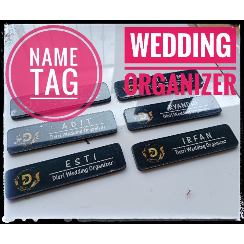 Wedding Organizer Name Tag Papan Nama Dada