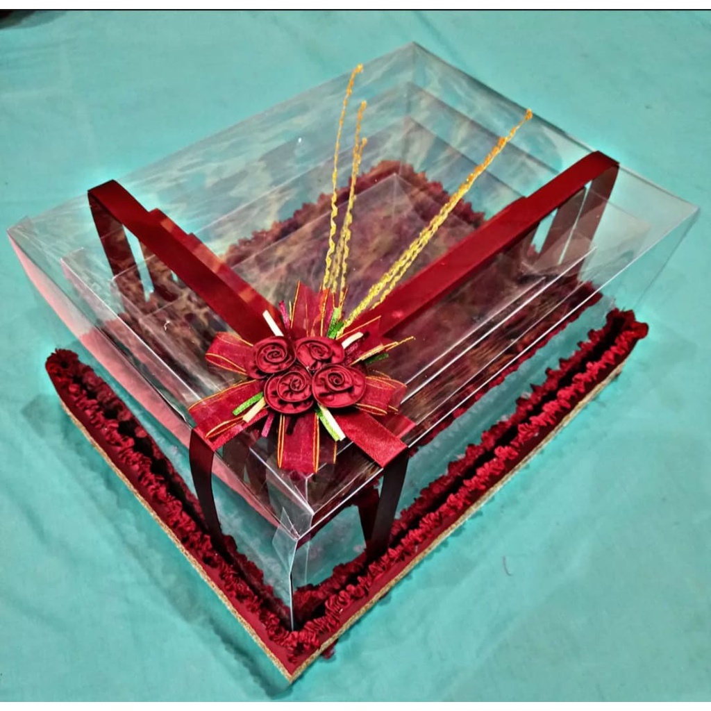 Jual Box Kotak Seserahan Hantaran Pernikahan Set Lengkap Isi 4 Pcs Parcel Mika Unik Aestetik 4407