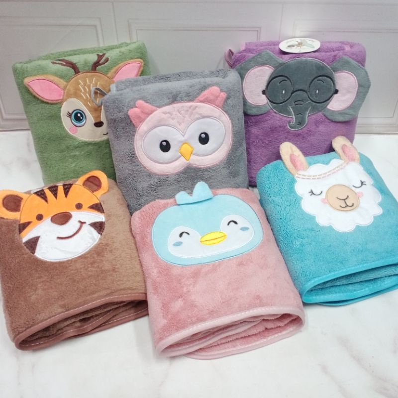 New!!! Handuk Mandi Bayi Microfiber Boneka Motif New 60x120cm