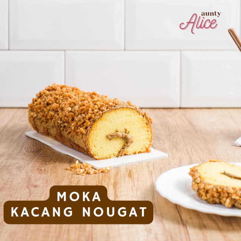 

bolu gulung / roll cake moka naugat / roll cake kacang / bolu gulung medan