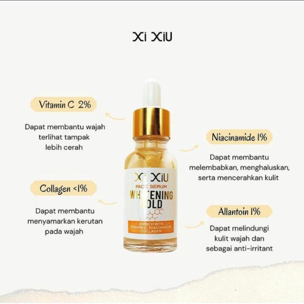 Xi Xiu Face Serum Wajah Xixiu Anti Acne Vit C Gold Whitening - Netto 20 ml