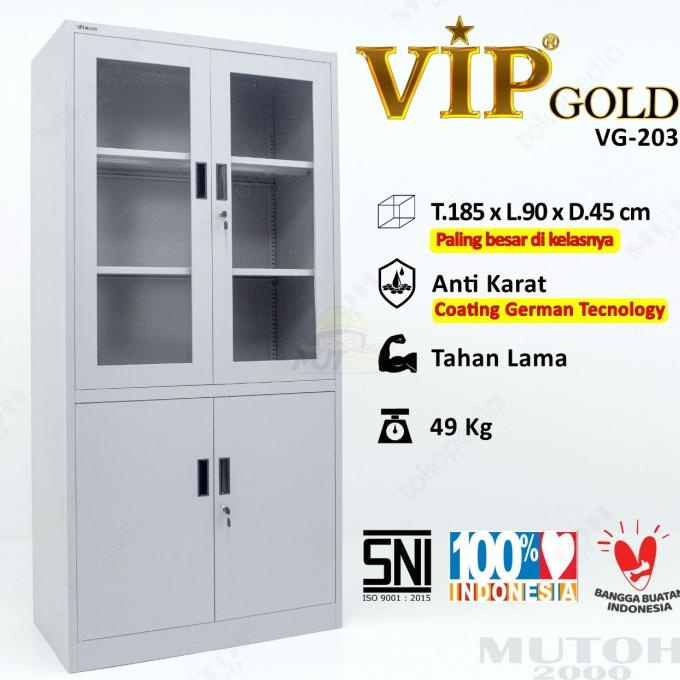 

TERBAIK VIP GOLD VG-203 LEMARI ARSIP BESI PINTU KOMBINASI SWING ORIGINAL