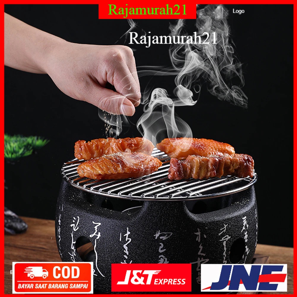 Aihogard Alat Panggang Arang BBQ Japanese Grill Stove 19x19 cm - H02 - Black - 7RHZZOBK