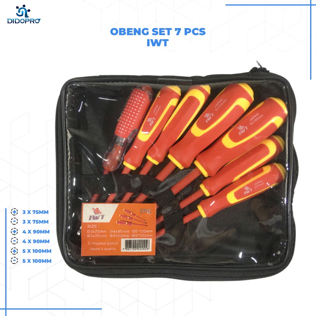 Obeng set 7 plus minus obeng listrik set 7 pcs plus minus dan tespen