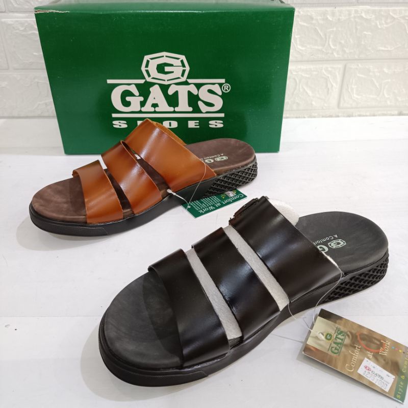 Sandal Kulit Gats Model Tali Tiga tipe LS 203 size 39-43 Original 100%