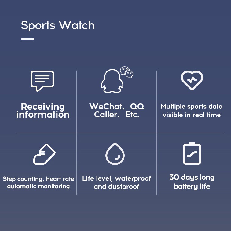 Bluetooth Y68 SmartWatch Heart Rate Fitness Tracker