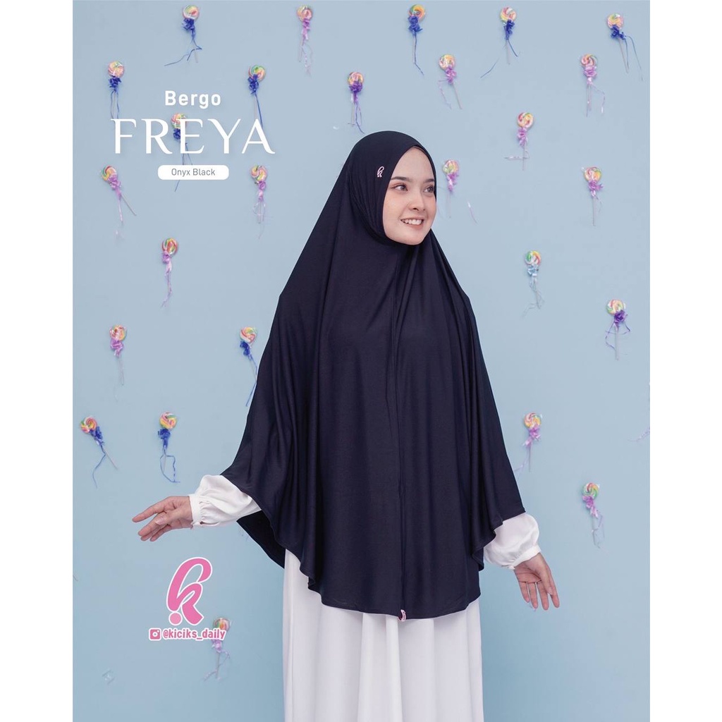 BERGO FREYA HITAM BY KICIKS MUSLIMAH/BERGO NON PAD/BERGO NON PED/BERGO JERSEY/BERGO POLOS/HIJAB HITA