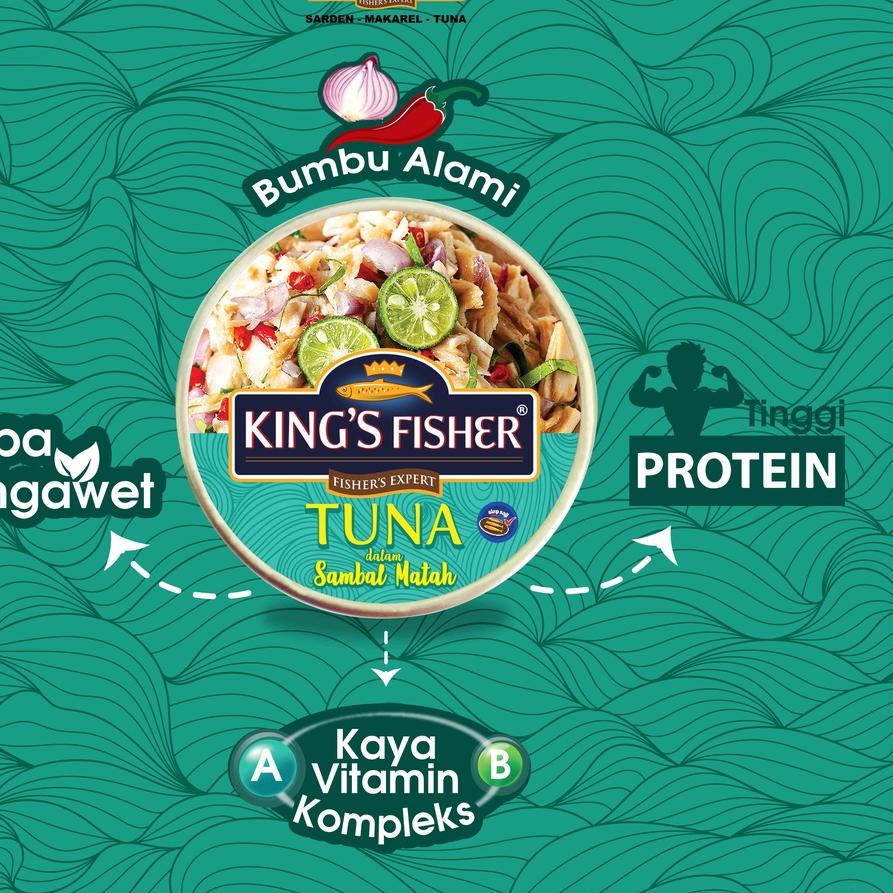 

8.8 STOK READY King's Fisher Tuna Sambal Matah Daging Tuna Makanan Kaleng 170 g