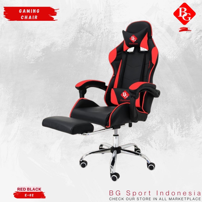 Kursi Bg Sport Kursi Gaming Model E-02 Red Lounge