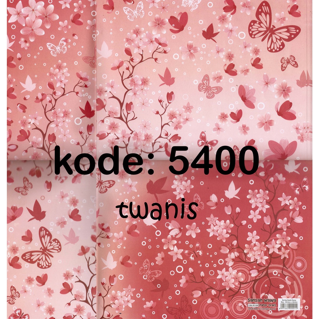 

Kertas Kado Bunga Merah SANWA kode 5400 isi 25 lembar bisa campur motif lain