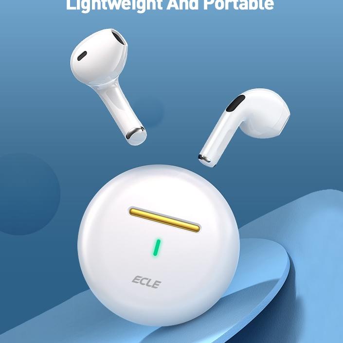 WWA139 (HOT) ECLE Pro6 Round TWS Earphone True Wireless Headset Bluetooth Earbuds HiFi Stereo WaterP