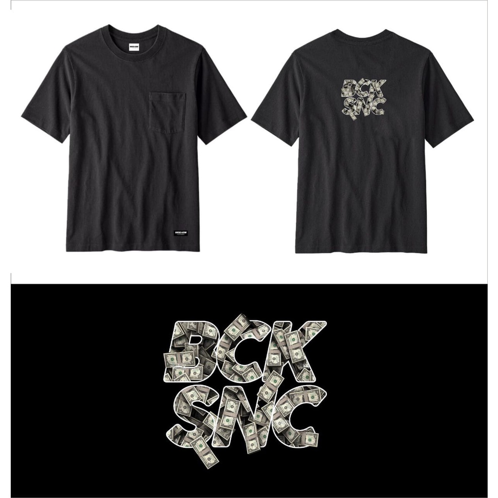 BAJU KAOS KANTONG DEPAN DISTRO BCKSNC (bucks&cow) fotoreal produk