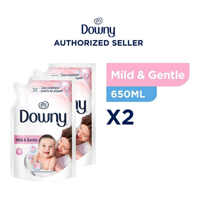 Downy Pelembut & Pewangi Pakaian Mild & Gentle for Baby Refill 650ml 2Pc