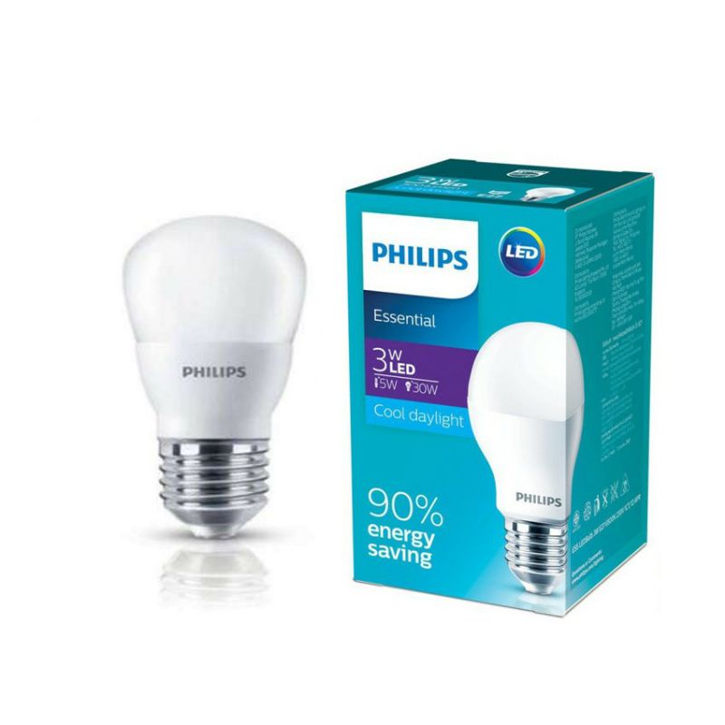 Lampu LED Philips 3 watt Bohlam Led Essental 3w / Philips Putih 3 w Bulb LED 3watt