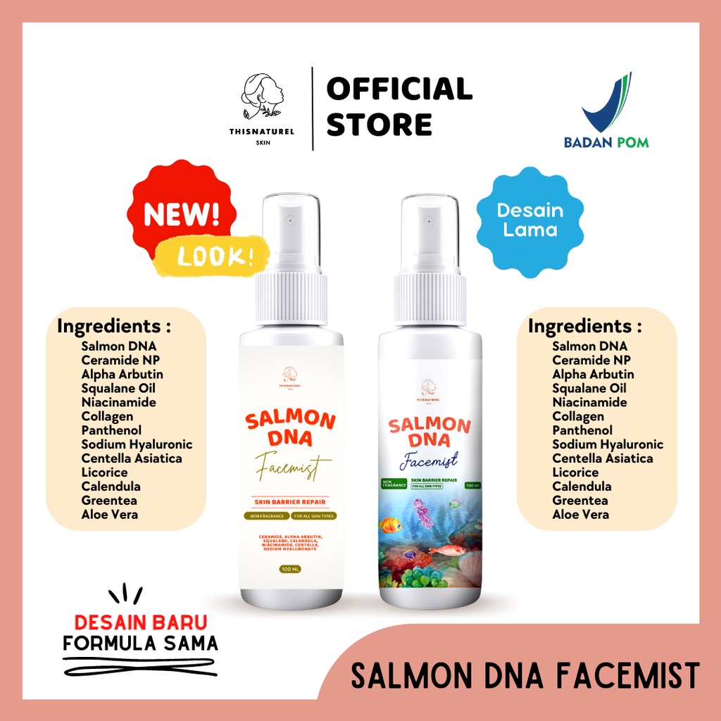 Salmon DNA Facemist 100ml - 5 in 1 Multi Use Spray BPOM THISNATUREL