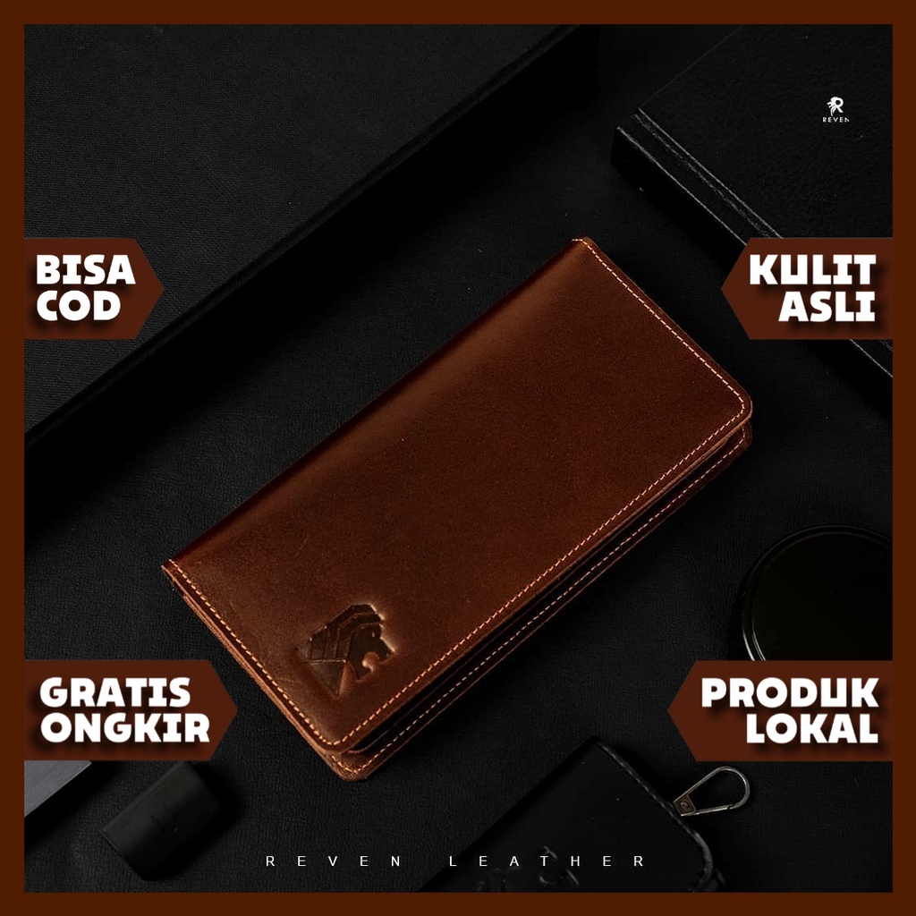 Dompet APOLLO Organizer Pengatur Leather Long Card Holder Wallet Slot Kartu Banyak 2 Sekat Ruang ATM