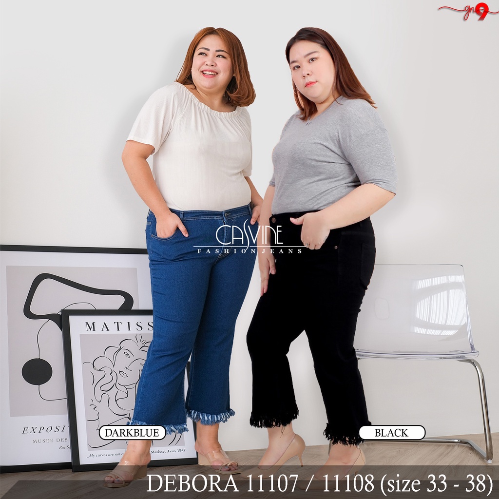 CELANA JEANS CUTBRAY RAWIS DARKBLUE BLACK BIGSIZE JUMBO 11107 ADA 35-38