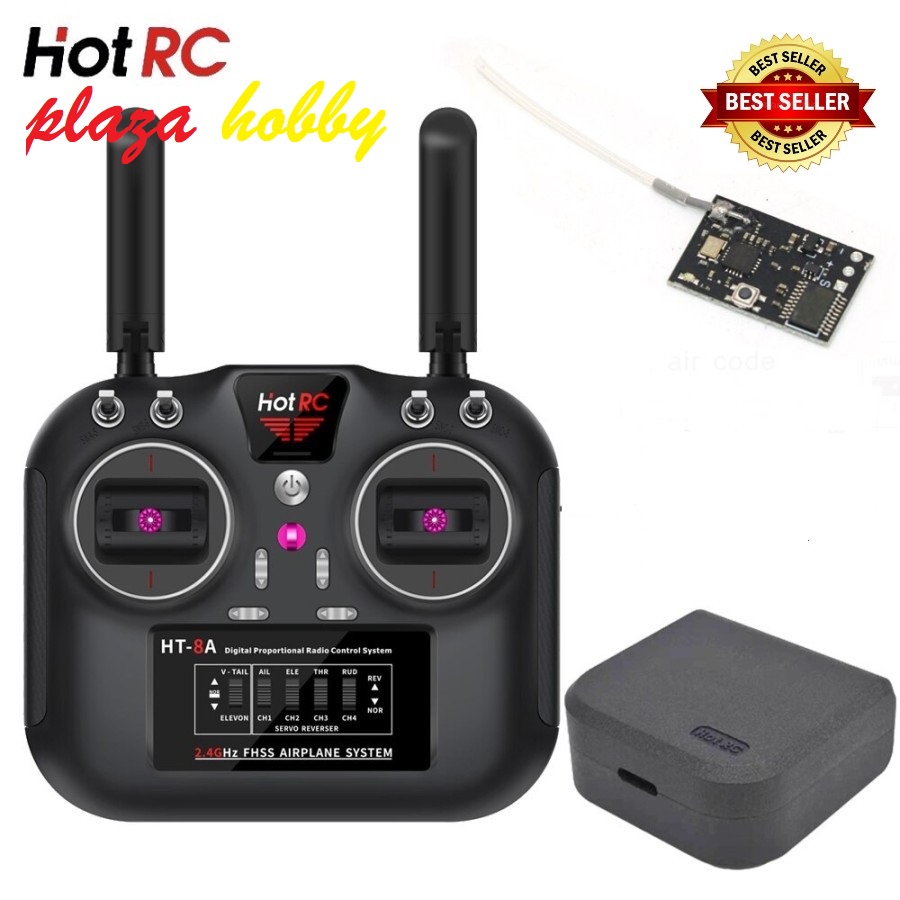 Jual transmitter HOTRC HT8A 2.4G 8CH FHSS GFSK SBUS rc plane rc drone