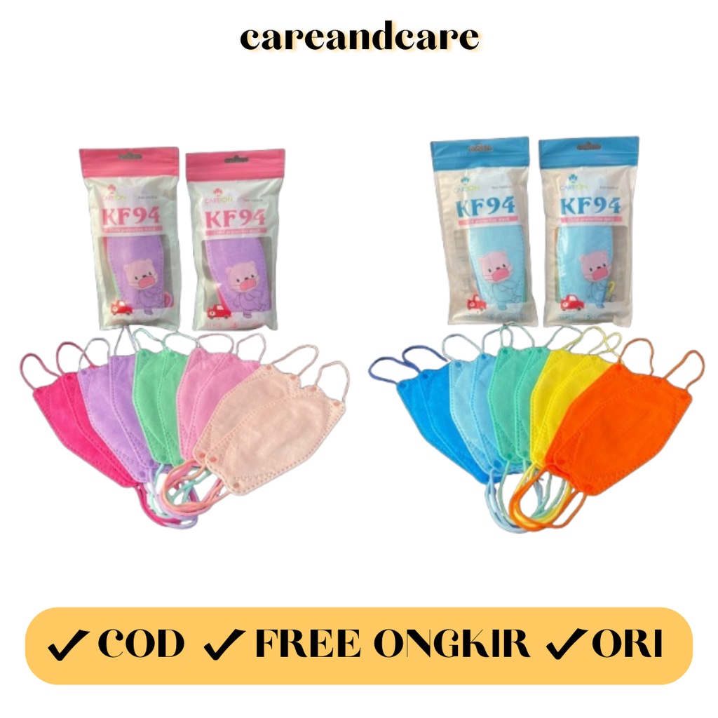 MASKER KF94  ANAK RAINBOW  / PUTIH / HITAM ISI 10PCS