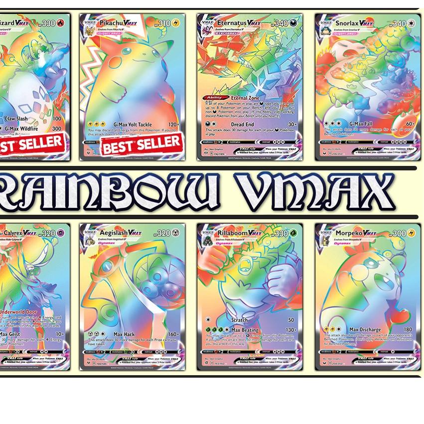 [M-3U ✔] KARTU POKEMON TCG RAINBOW VMAX HOLOGRAM ENGLISH VERSION-top produk