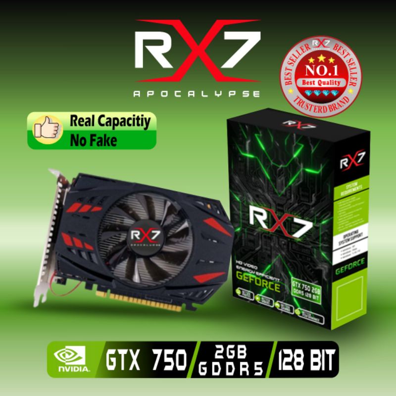 VGA RX7 GTX750 2GB DDR5 128 BIT REAL CAPACITY RESMI