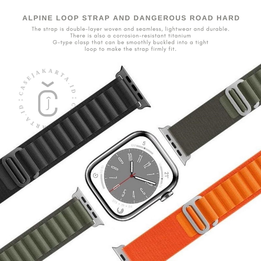 ( TANPA JAM ) ALPINE LOOP BACK TALI STRAP WATCH ADJUSTABLE - SERIES ULTRA 8 7 6 5 4 3 2 1 SE ULTRA | SIZE 38mm 40mm 41mm 42mm 44mm 45mm 49mm | Tali strap sport band apple watch iwatch smartwatch iwo