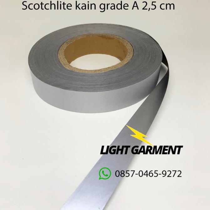 

[BISA COD] Scotchlite skotlet scotlight pita pemantul cahaya kain jahit A 2,5 cm