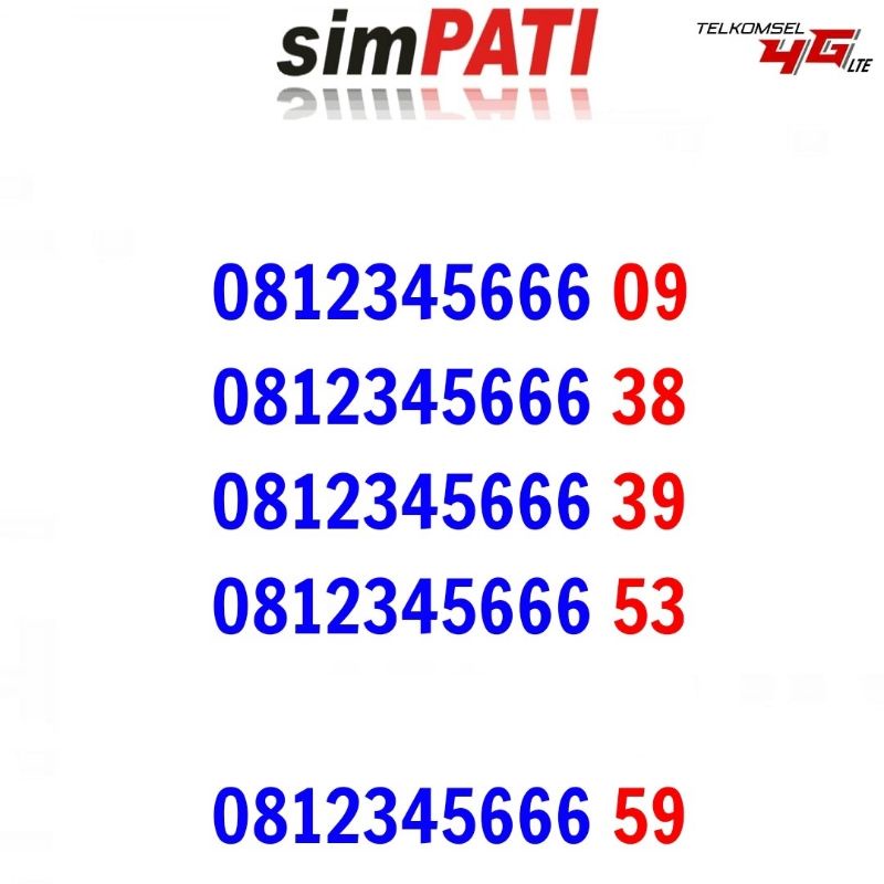 Nomor Cantik Simpati 08123456 4G LTE Rapi