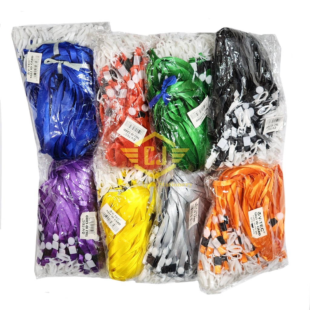 

[1 Pak / 100 pcs] Tali Gantungan ID Card Polos Kait Plastik 1cm
