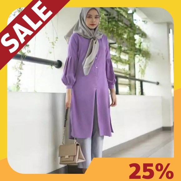 Promo Grand Opening Tunik Jumbo/ Tunik Polos Wanita Terbaru/ Kemeja Wanita Terbaru/ Kemeja Salur/ Ke