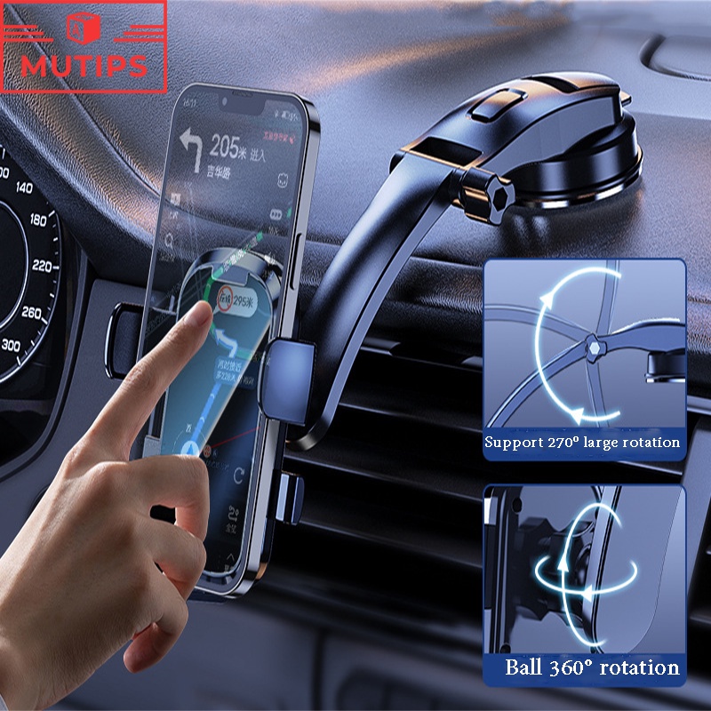 New Suction Dashboard Mobil Phone Holder Ekspanding Otomatis Rotasi Bebas Braket GPS Handphone