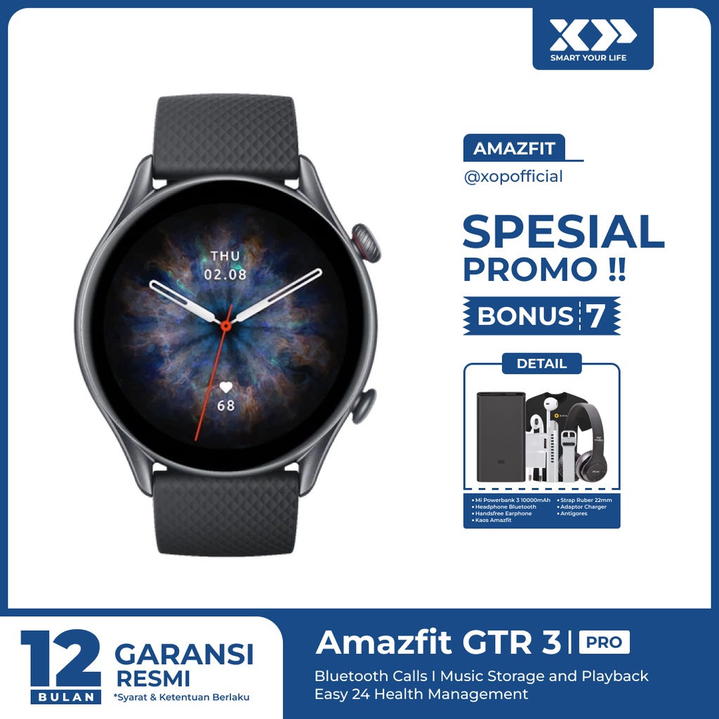 Amazfit GTR 3 Pro Smartwatch Bluetooth Calls SpO2 Fashion Business Watch - Garansi Resmi