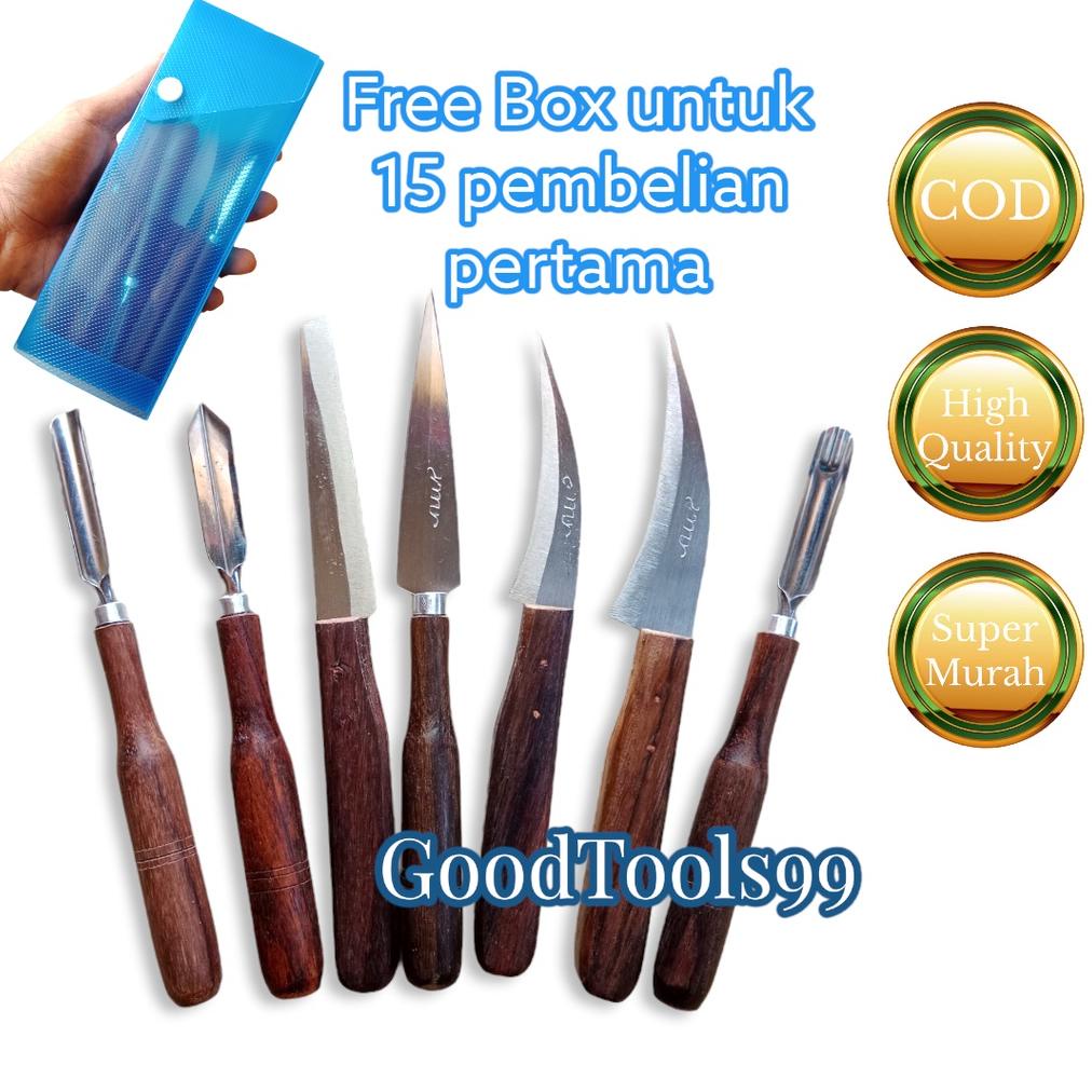 

PISAU UKIR BUAH / PISAU GARNISH / PISAU CARVING / PISAU 1 SET ISI 7 TERLARISS...,,,,,