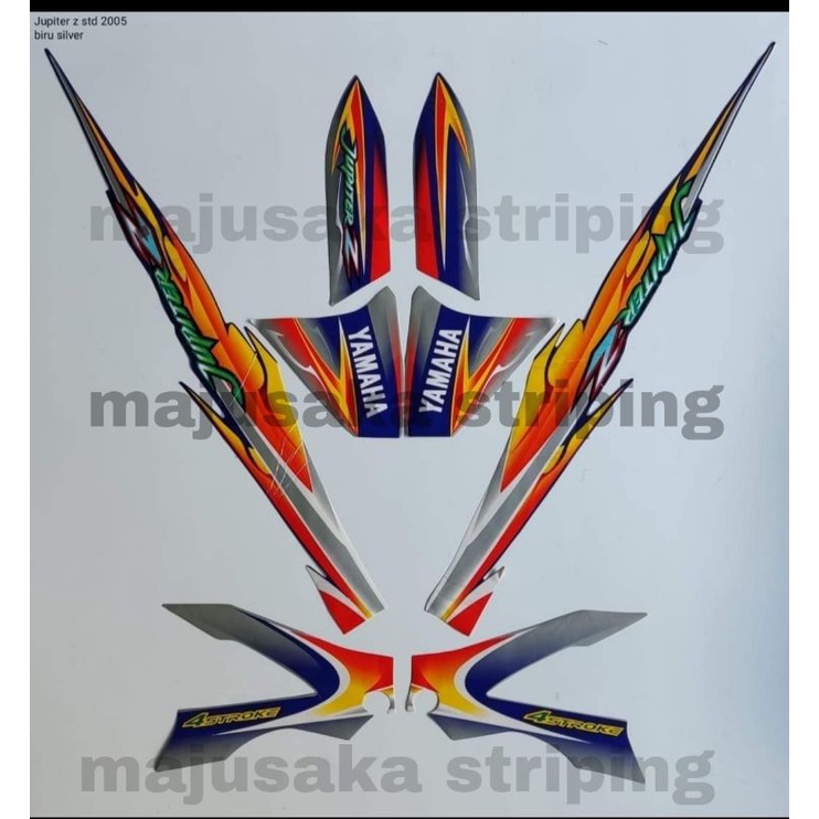 striping Jupiter z 2005 biru silver / stiker yamaha Jupiter z 2005 silver biru