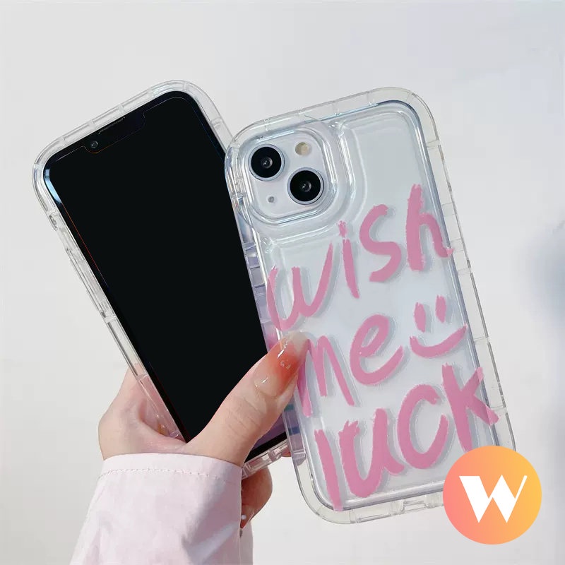 Fashion Graffiti Huruf Transparan Case Kompatibel Untuk iPhone 11 Pro Max 6Plus 7Plus XR 14 11 12 13 Pro Max 8Plus X XS Max Lembut Tpu Shockproof Airbag Penutup Belakang