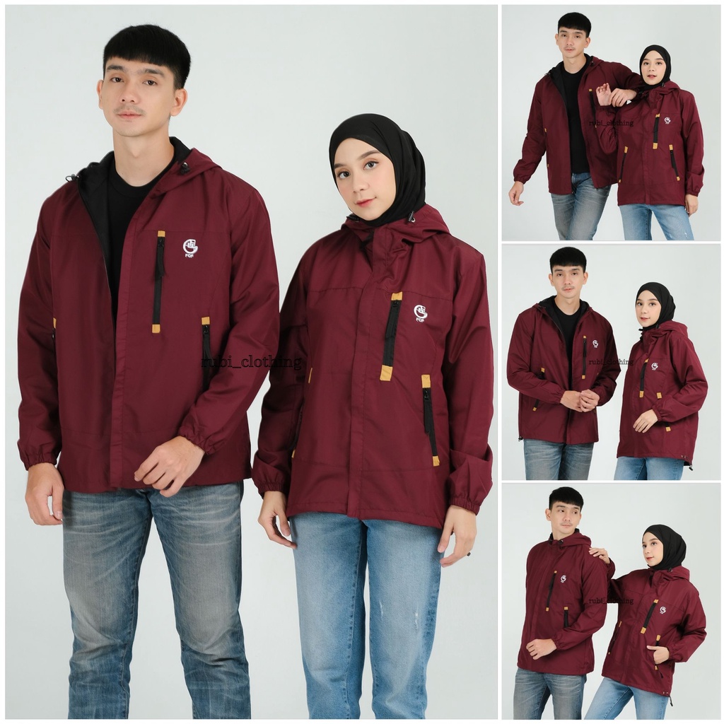 Jaket Pria Parasut Jumbo Waterproof Original FCF Size M L XL XXL / Jaket Gunung Pria Waterproof FCF