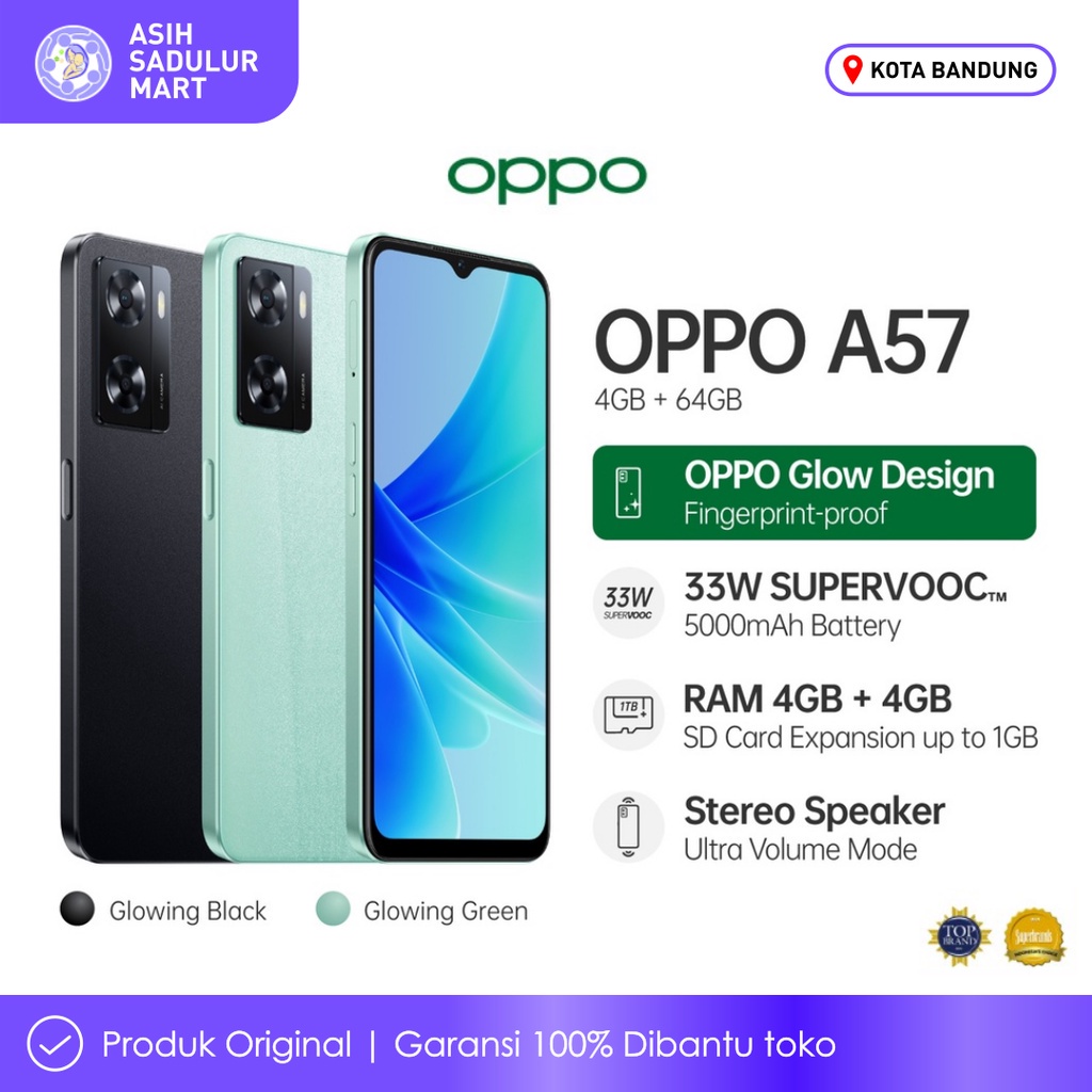 OPPO A57 4GB / 64GB Smartphone Bergaransi Promo Bandung