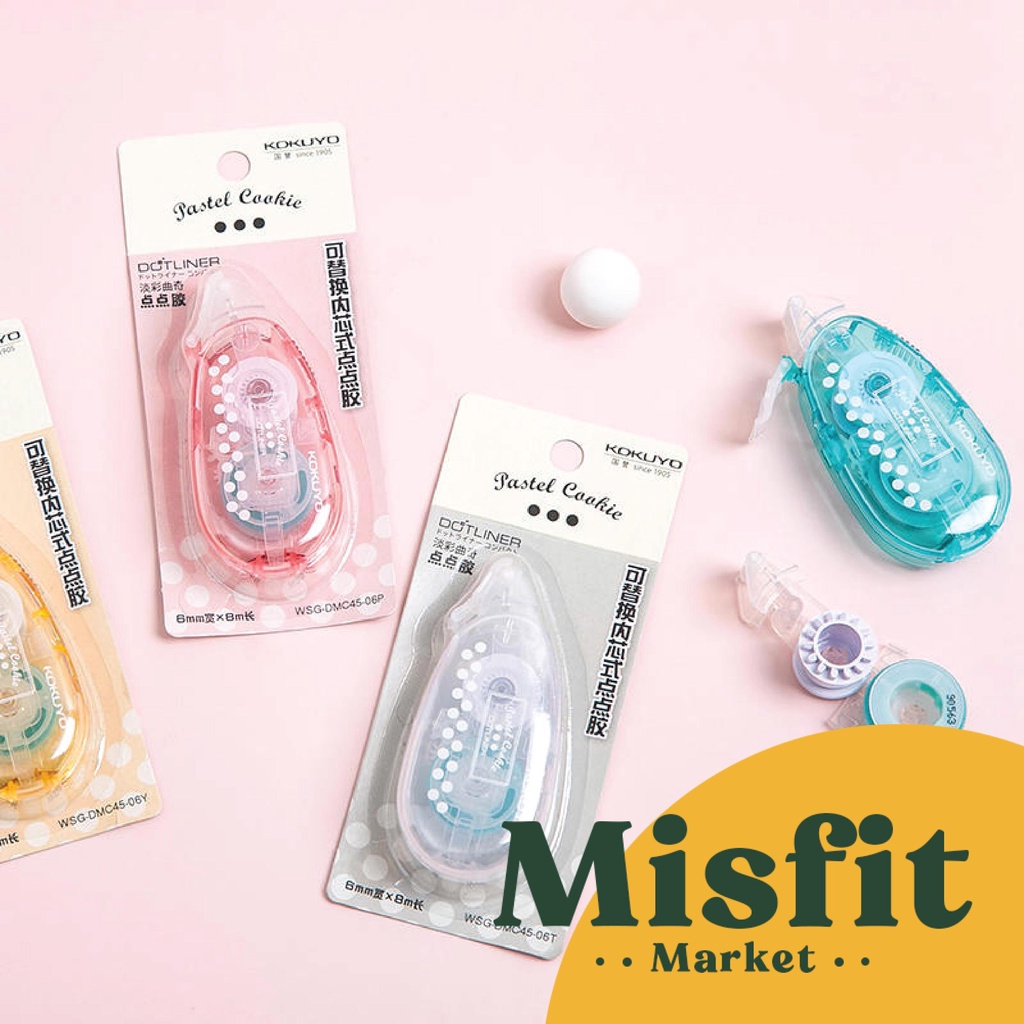 

Kokuyo Pastel Cookie Compact Glue Tape 6mm x 8m Lem Pita Double Dobel Lucu Mini Aesthetic No Joyko