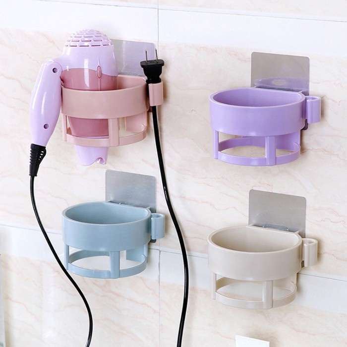 Gantungan Tempel Hairdryer Tanpa Paku Bor Holder Hair dryer Pengering Rambut
