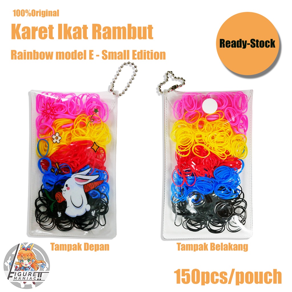 Aksesoris Rambut - Karet Jepang Pouch Rainbow Color Edition Premium Import Edition