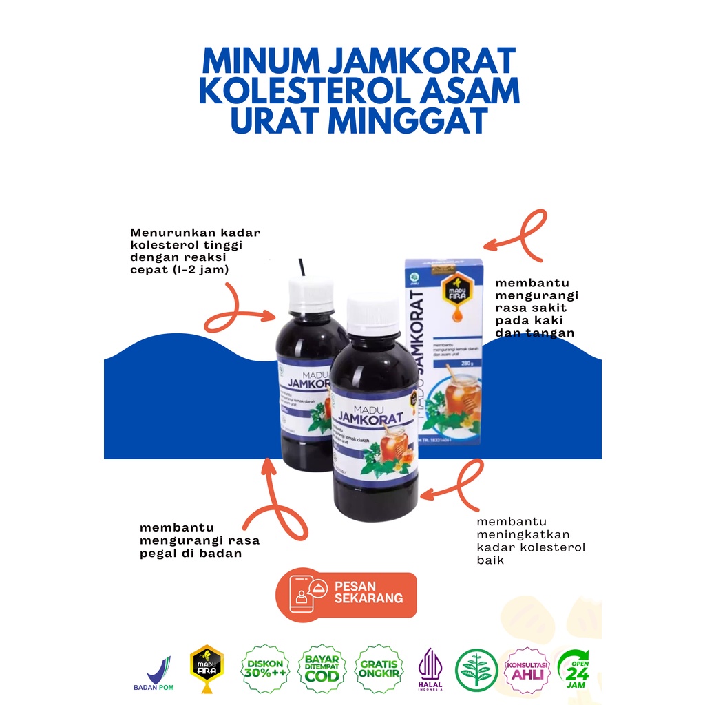 ASLI BISA COD BERGARANSI ASLI MADU JAMKORAT JAM KORAT MADU KOLESTEROL ASAM URAT MADU FIRA