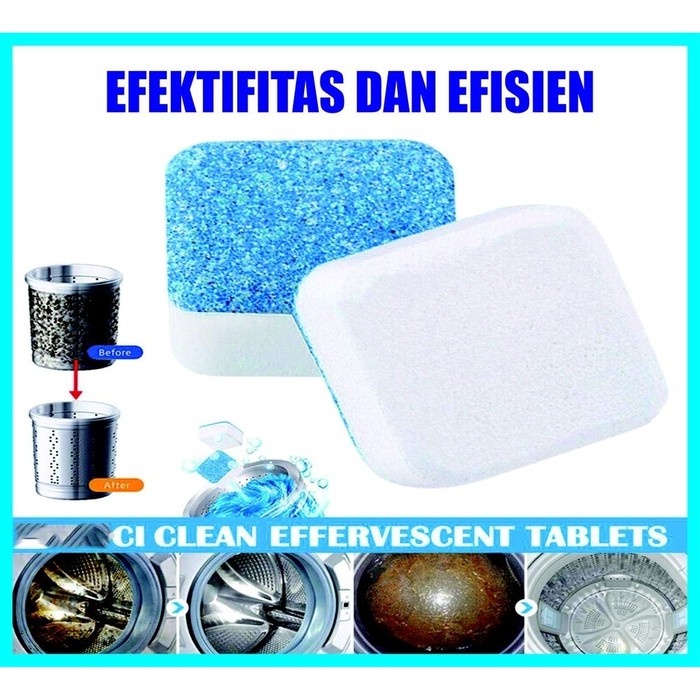 Tablet Pembersih Mesin Cuci Anti Bakteri Kotoran Deep Cleaning Washing Machine Praktis