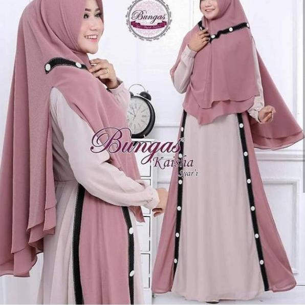 {PAR.11De22p} GAZA SYARI Gamis Muslim Setelan Syari Hijab Muslimah ASDF Simple (Dapat Gamis Dan Khim
